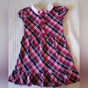 Gymboree Red and Blue Plaid Dress with White Collar